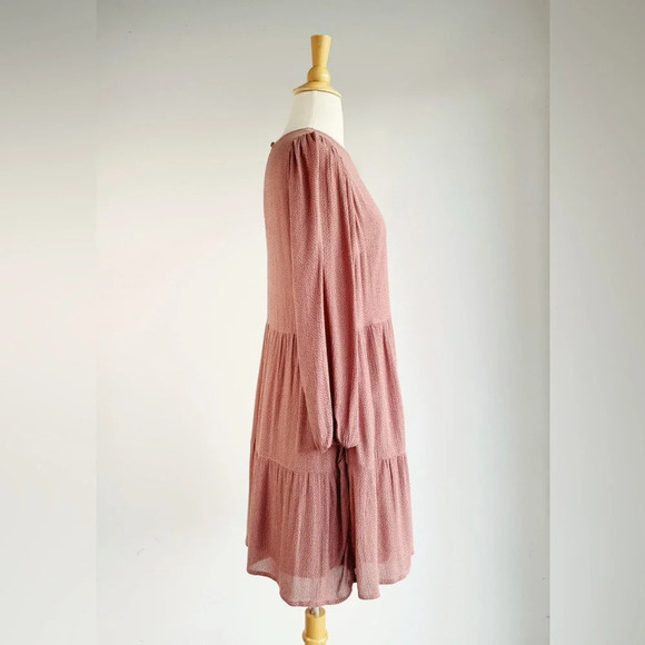 ABERCROMBIE & FITCH | Mauve Polka Dot Tiered Mini Dress | S - Picture 3 of 7